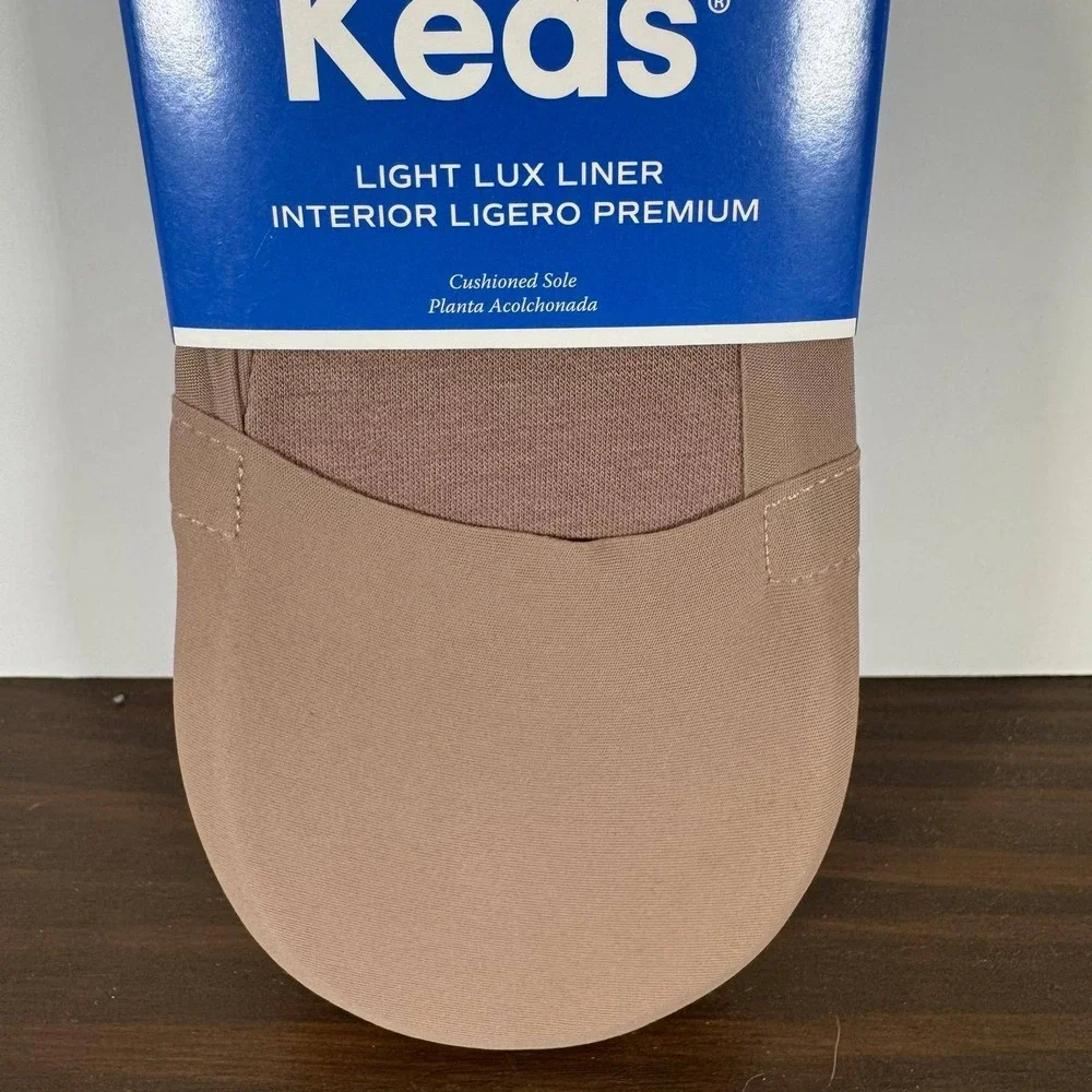 Keds Light Lux Liner No Show Socks Women 6-10 Brown 6 Pairs Cushioned Sole NWT